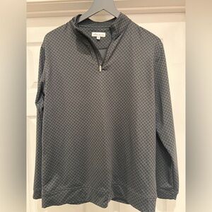 Peter Millar Men's Textured Charcoal Zip Pullover